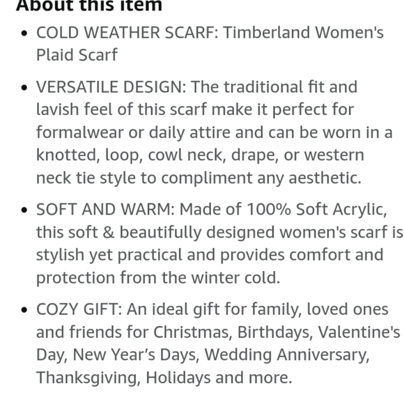 Timberland plaid scarf NWT - Picture 3 of 5